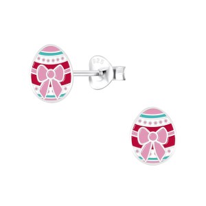 Silver Easter Egg Earrings