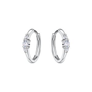 Three Stones Huggie Earrings